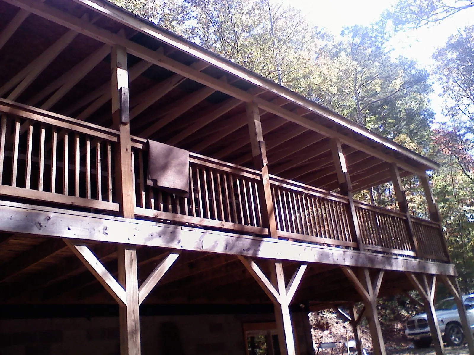 Timber framing under a new elevated porch and deck — Roof Leak Repair in Saint Michael by Roofing Brothers